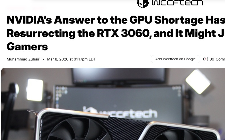 应对显卡短缺！英伟达计划复产RTX 3060，三星重启8纳米生产线