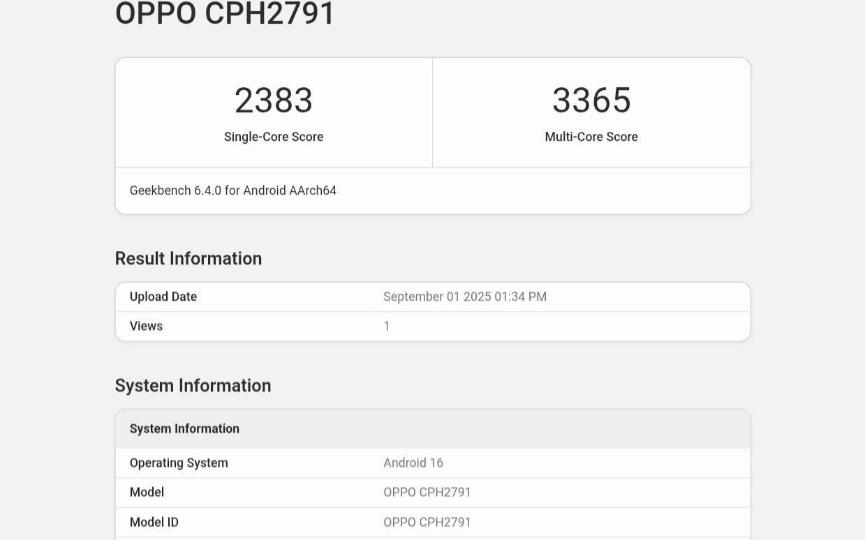 OPPO Find X9 现身 Geekbench，搭载联发科全新天玑 9500 芯片