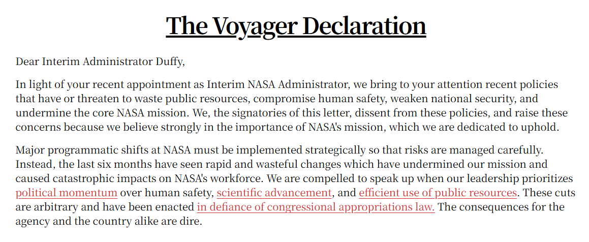 员工联名警告 NASA 代理局长：裁员将带走无可替代的知识与经验