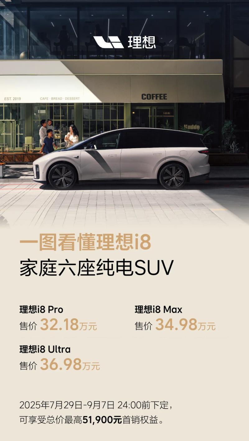 半两财经｜理想汽车第二款纯电车型i8上市 32.18万元起售