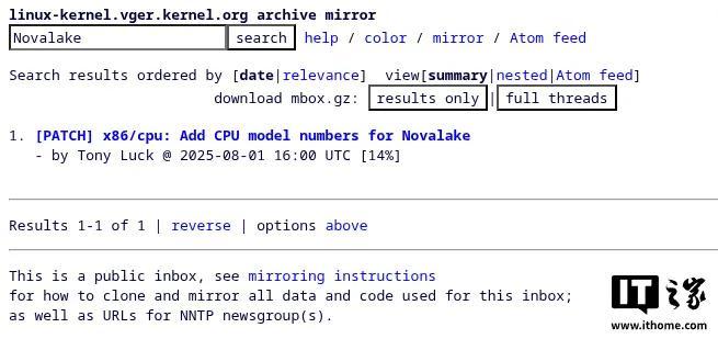 英特尔 Nova Lake 处理器提前布局 Linux 支持