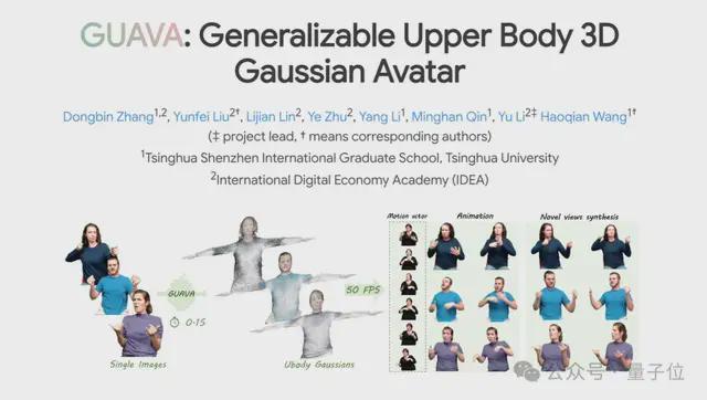 一张图0.1秒生成上半身3D化身！清华IDEA新框架入选ICCV 2025