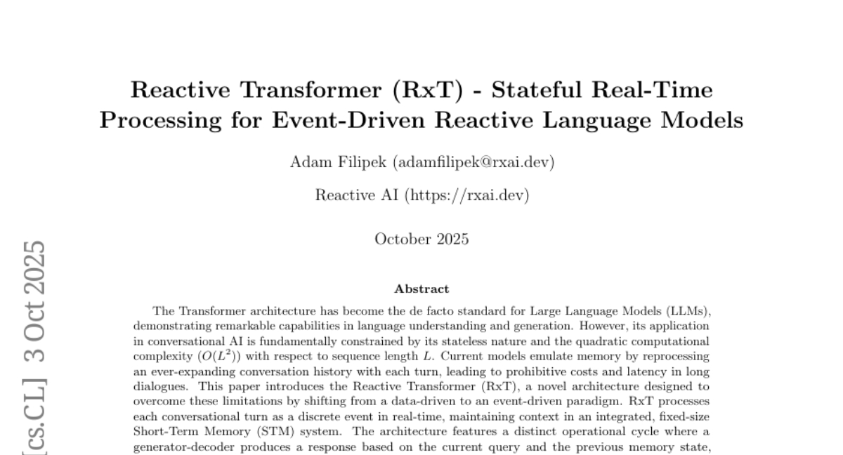 不再重复历史:Reactive AI公司提出事件驱动聊天机器人