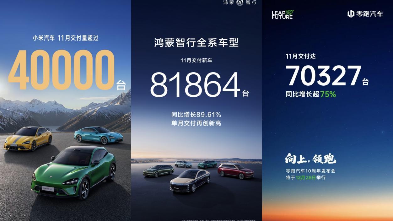 11月汽车销量放榜！理想跌倒、零跑吃饱，最残酷战事还在26年