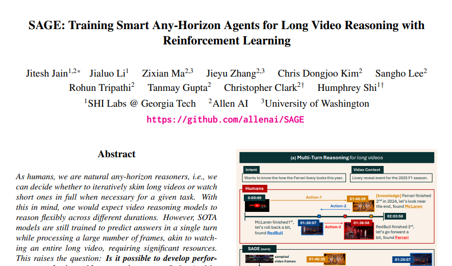 Allen AI團(tuán)隊(duì)推出SAGE：首個(gè)智能視頻分析系統(tǒng)