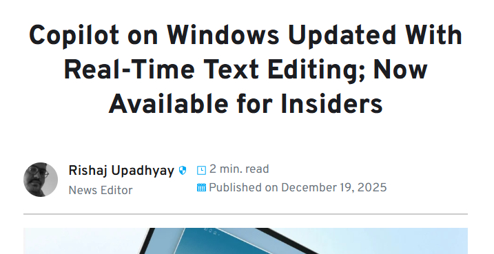 說句話就能改文檔！微軟Copilot新增語音實時編輯功能