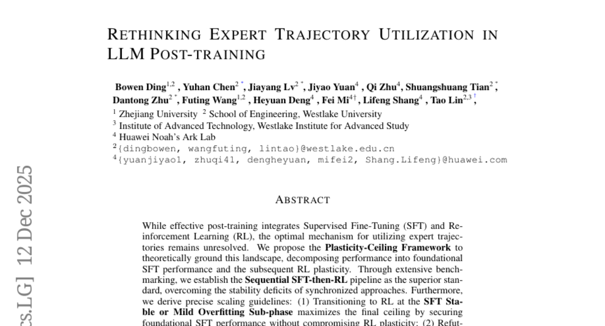 西湖大学突破：大模型"模仿-探索"两阶段训练法效果更优