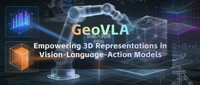 打破2D视觉枷锁，全新端到端框架GeoVLA重构机器人空间感知