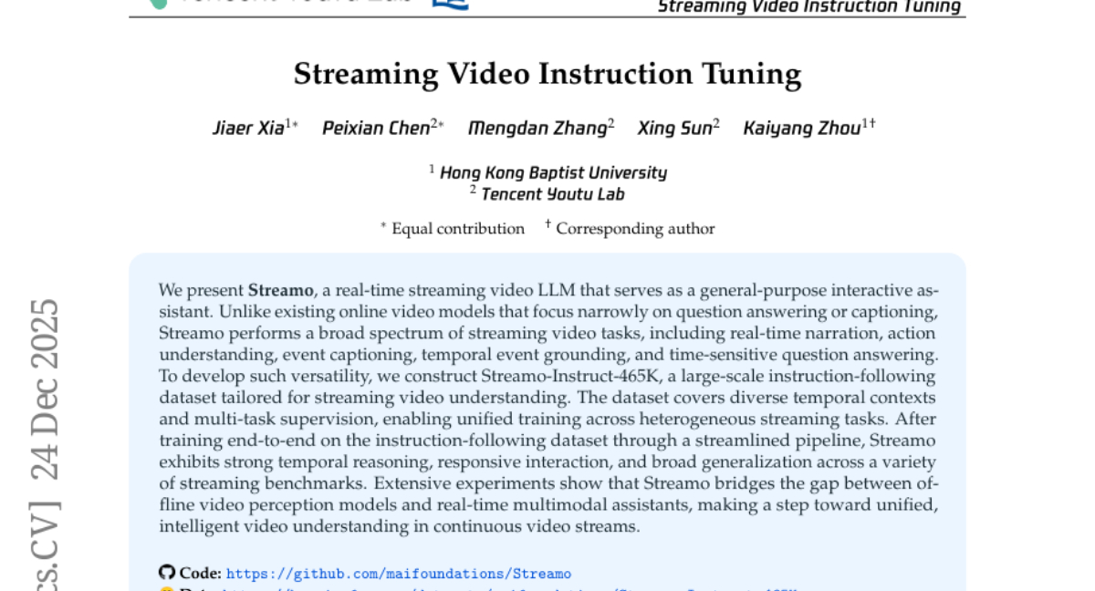 香港浸会大学团队让AI实时看懂直播视频