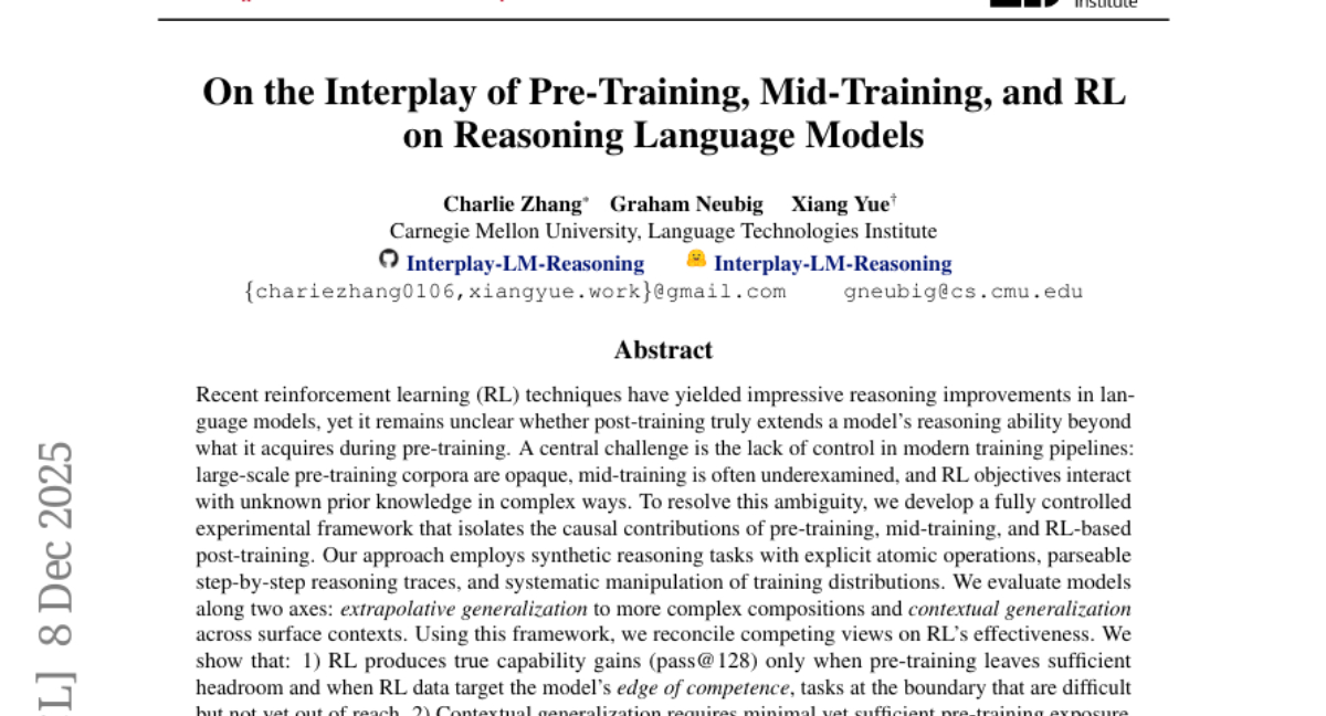 卡内基梅隆大学：人工智能"三阶段训练法"让AI推理能力飞跃提升