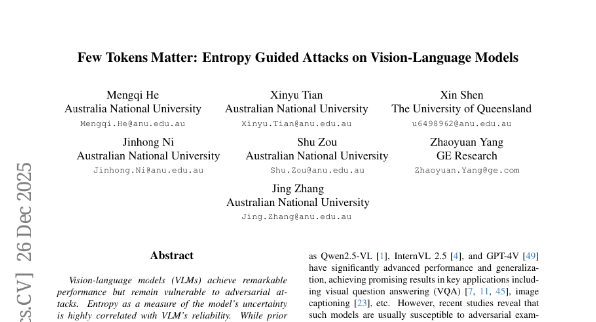 澳大利亚国立大学发现：攻击AI视觉模型只需要操控20%的关键词汇