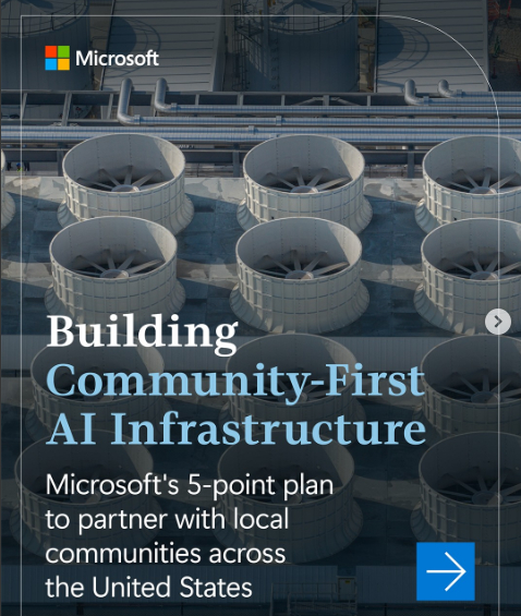 微软宣布启动新计划：全额承担AI数据中心用电成本