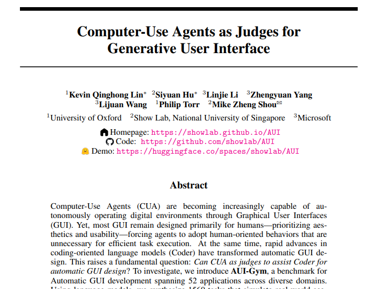 牛津大学联合微软发布AUI-Gym，让AI成为UI界面的"设计师+评委"