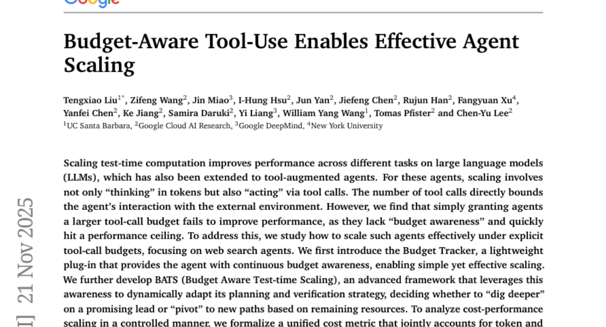 谷歌团队突破:让AI代理在资源有限的环境下更聪明地工作
