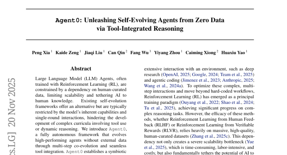 UNC团队"零数据"突破：AI智能体从无到有自我进化的奇迹