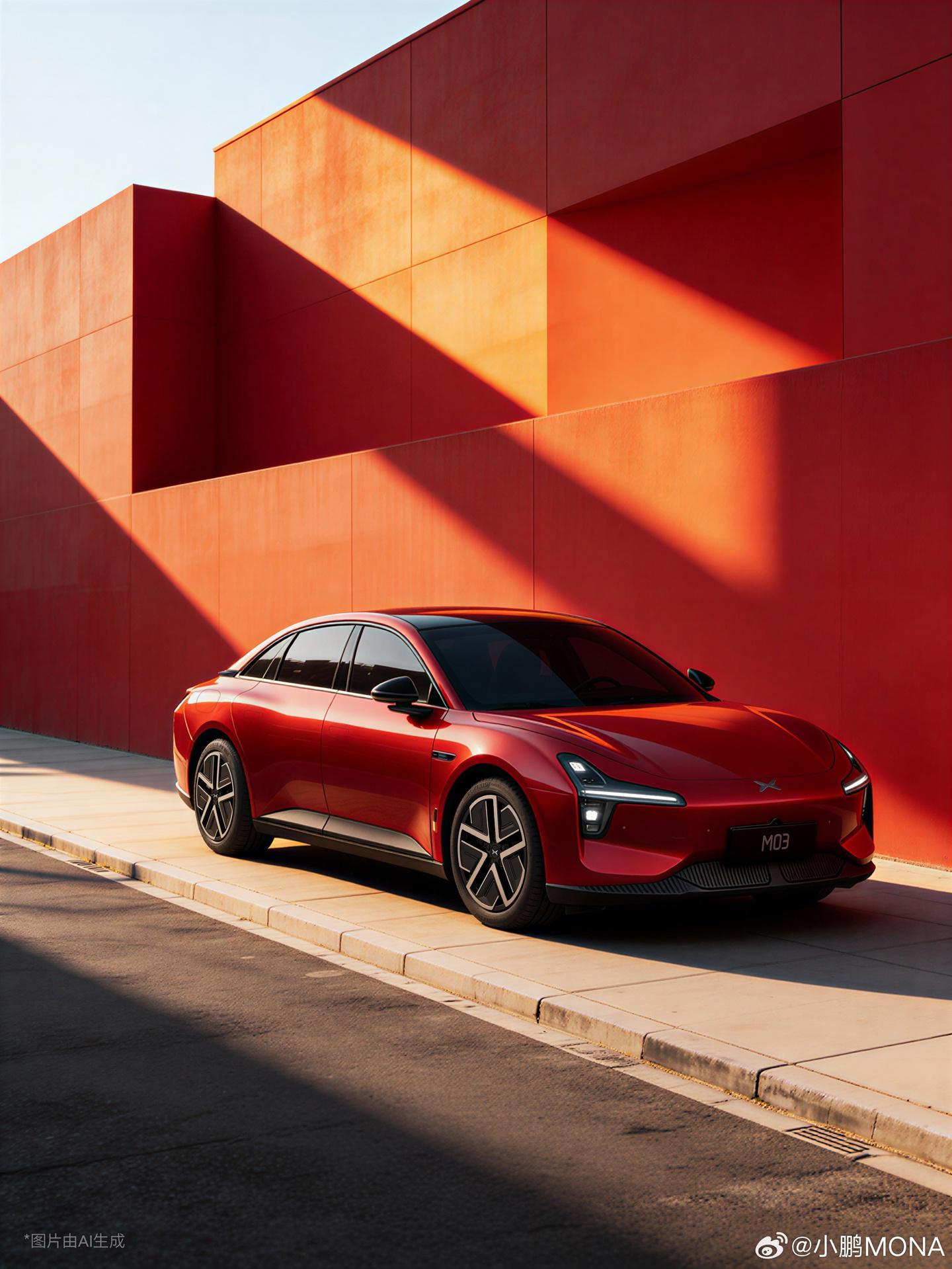 现款11.98万-13.98万元，小鹏MONA M03推出官方改色“车厘子红”