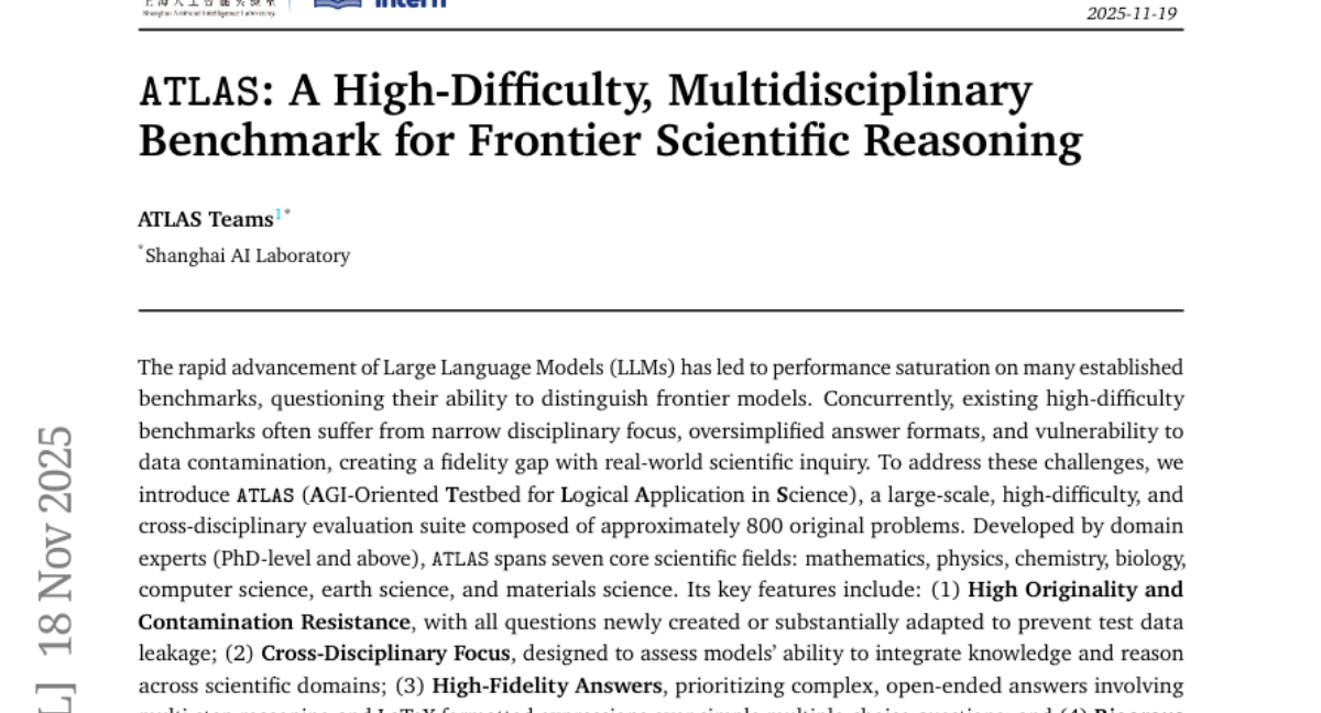上海AI实验室推出ATLAS：让AI在科学推理中"败下阵来"的超级考场