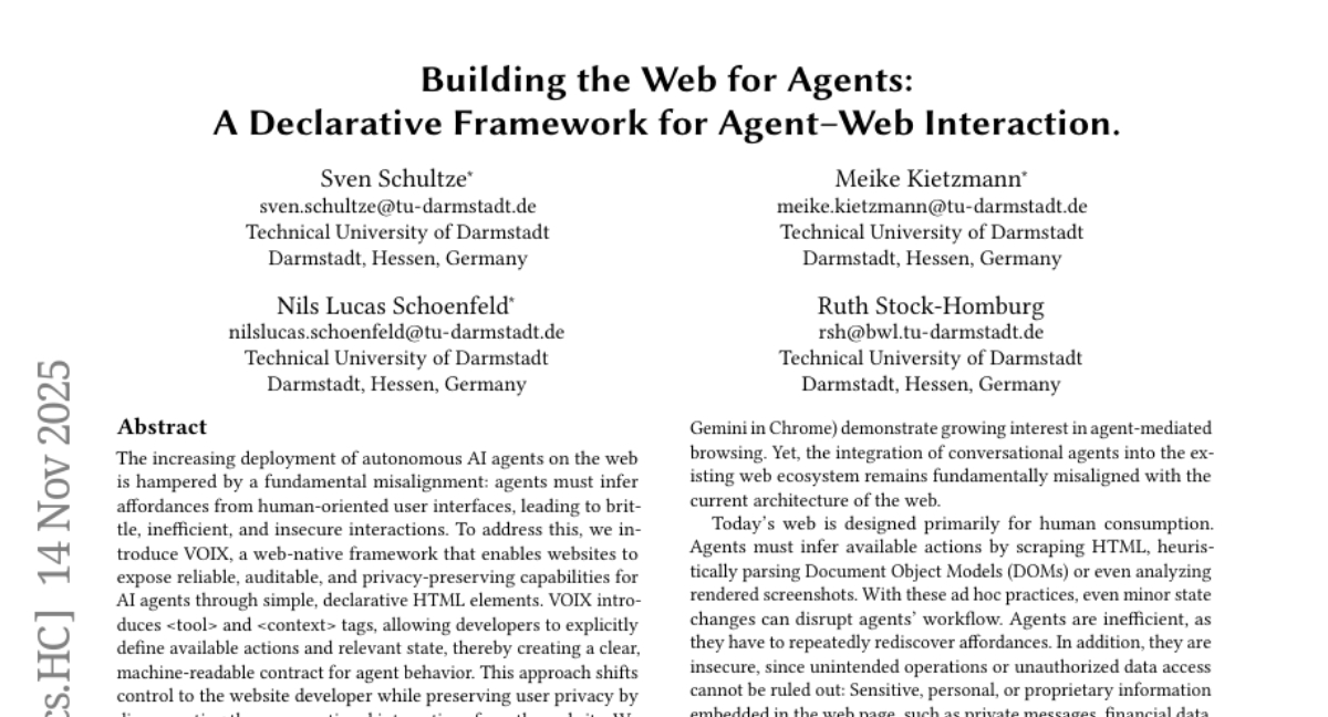 达姆施塔特大学VOIX：网页自主指导AI操作的革命性框架