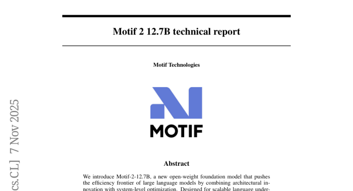 Motif发布12.7B模型：用小算力挑战大模型，效率与性能的"双赢"