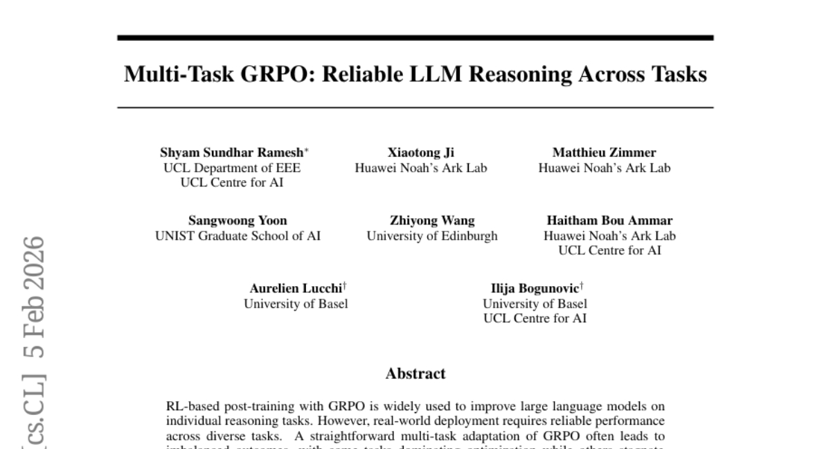 UCL与华为联合突破：让AI同时掌握多种推理技能的"均衡训练师"