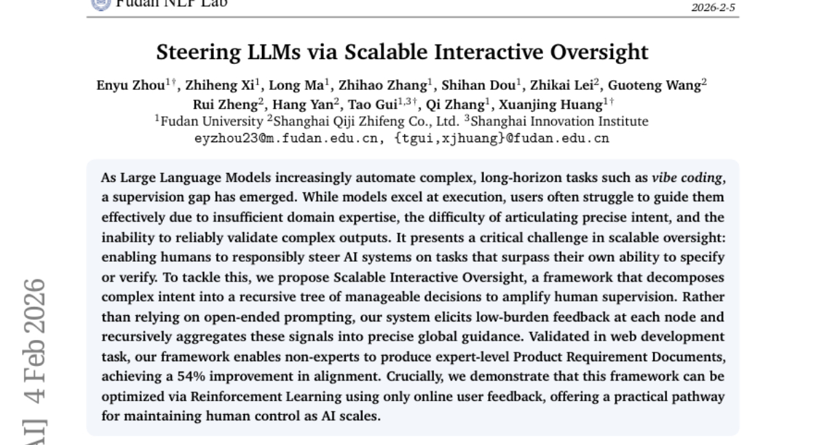 复旦突破：交互式监督框架赋能普通人指挥AI完成专业任务