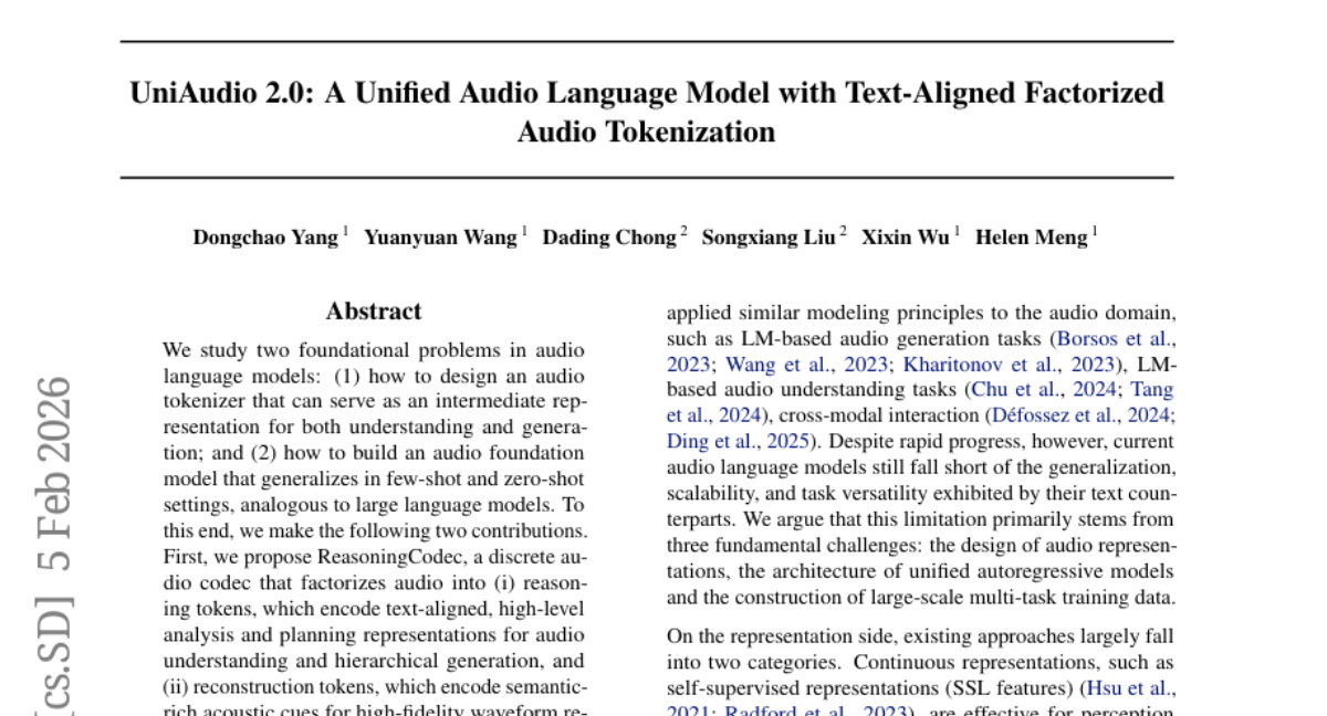 香港中文大学首创ReasoningCodec：让AI真正"听懂"语音的突破
