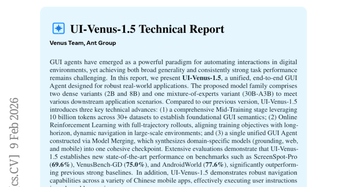蚂蚁集团发布UI-Venus-1.5：手机和网页操作再也不用亲自动手？