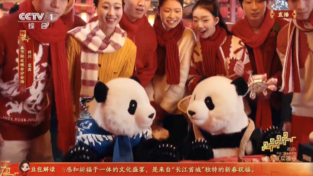 百台“机器熊猫”亮相春晚分会场，魔法原子详解全球首次四足机器人集群同步表演