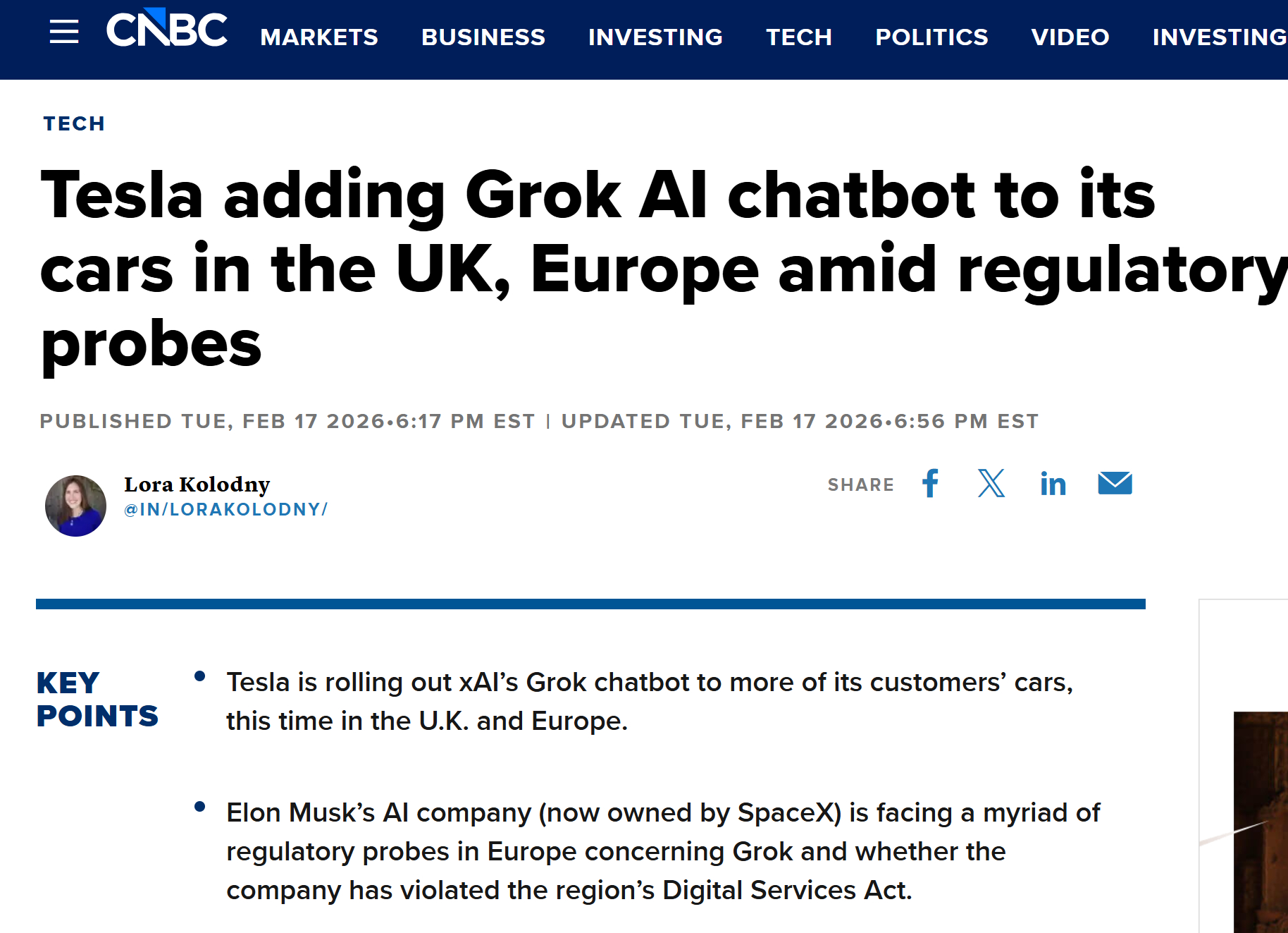 特斯拉Grok人工智能服务将登陆欧洲9国