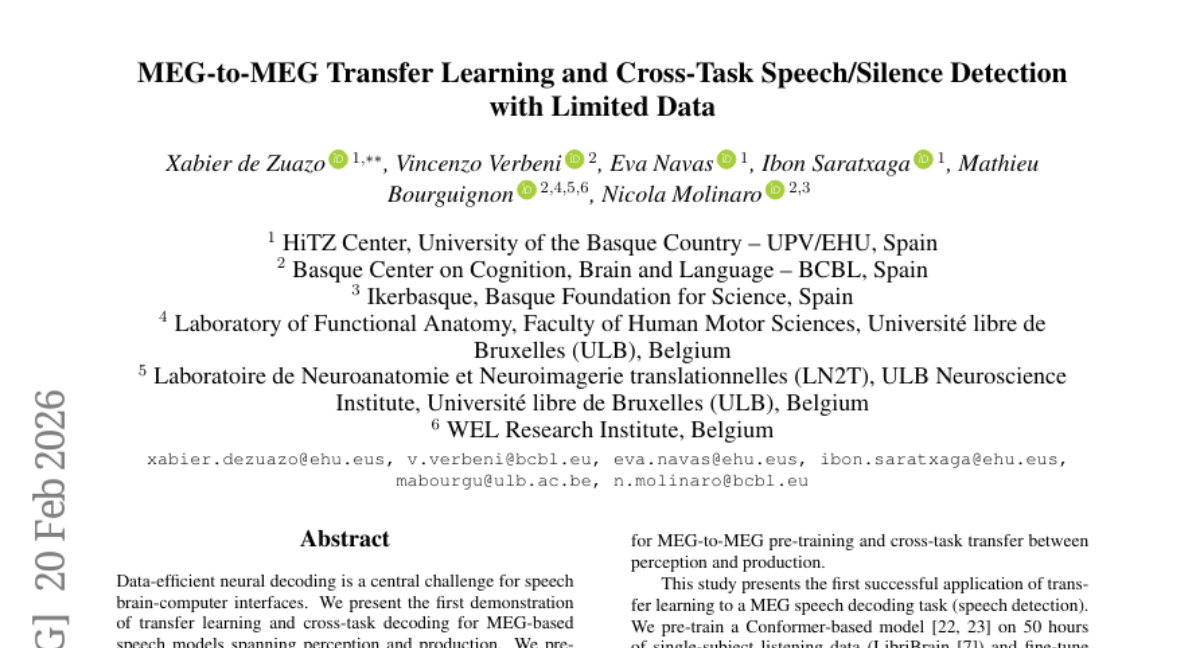 巴斯克大学首次实现大脑"听说"功能跨任务识别