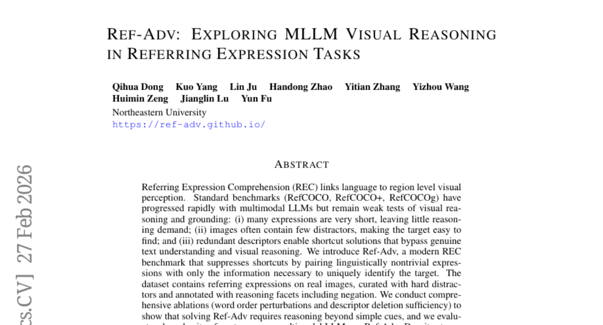 东北大学团队提出Ref-Adv：打造多模态AI视觉推理新标杆