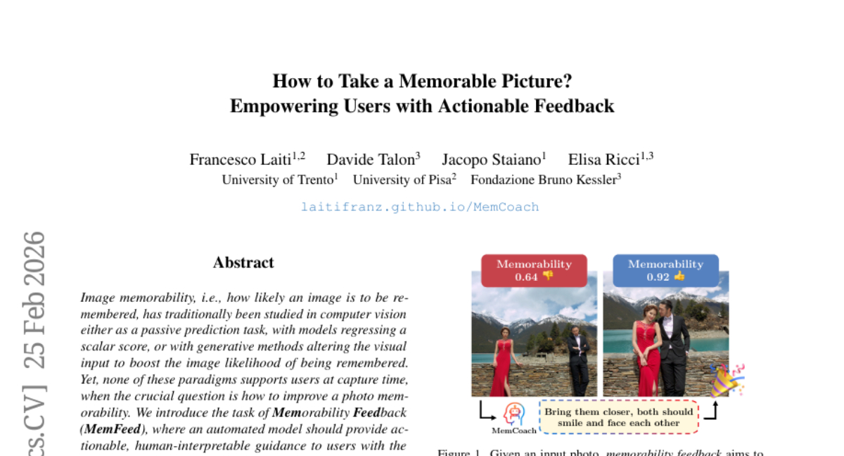 特伦托大学团队革命性地解决了"如何拍好照片"这一永恒难题