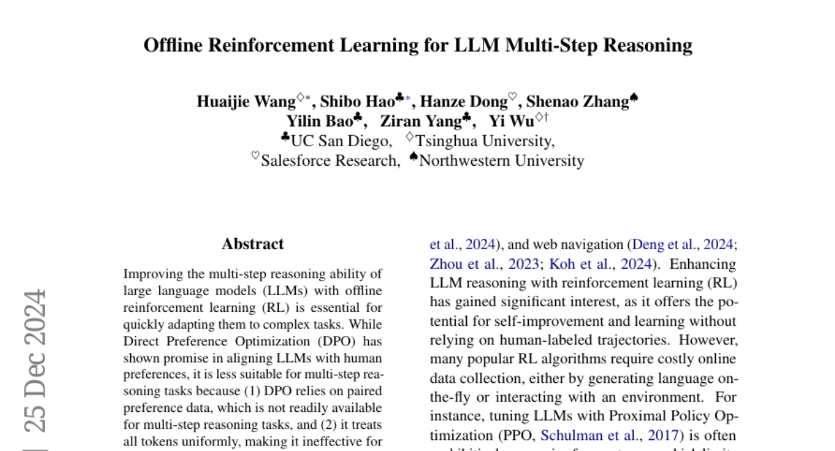 清华联合UCSD团队新突破：让AI像学霸一样推理思考的OREO训练法