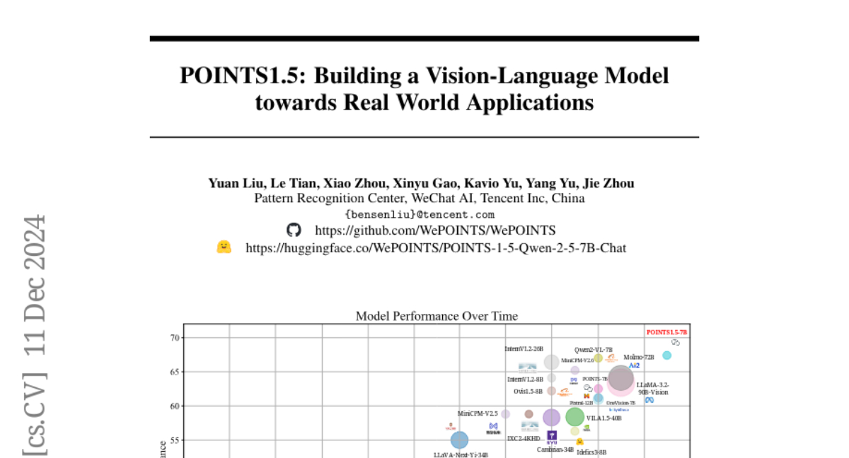 腾讯AI团队推出POINTS1.5：让机器"看懂"世界的全新视觉语言模型