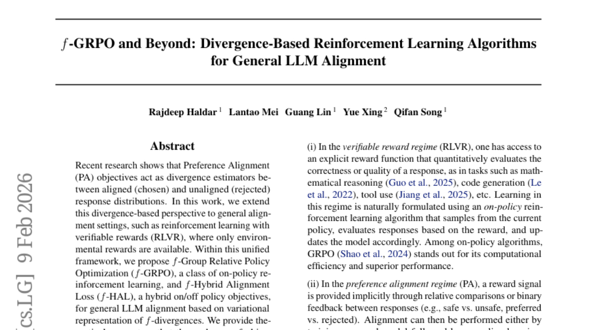 普渡大学首创f-GRPO：让AI对齐变得像调音师一样精准