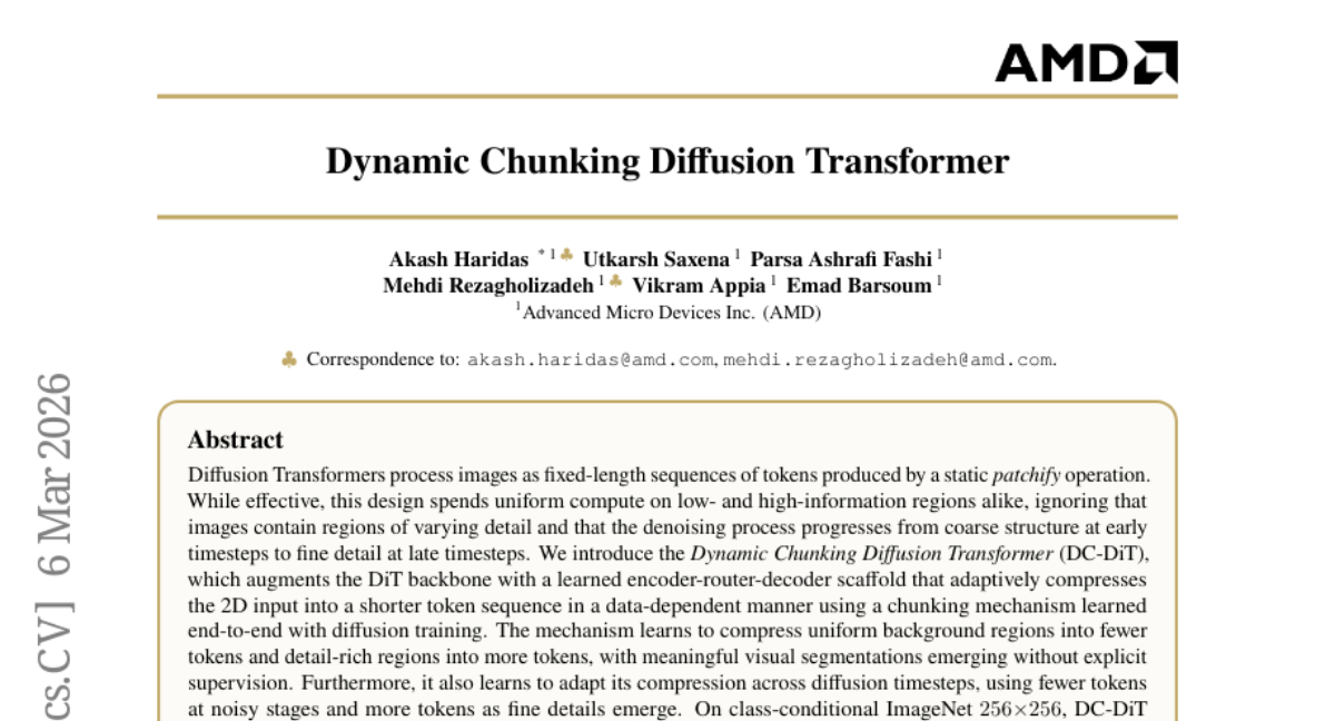AMD推出DC-DiT：让AI绘画学会"看重点"的智能压缩技术