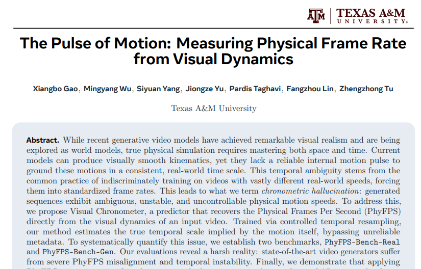 德克萨斯农工大学破解AI视频生成的"时空错乱"之谜