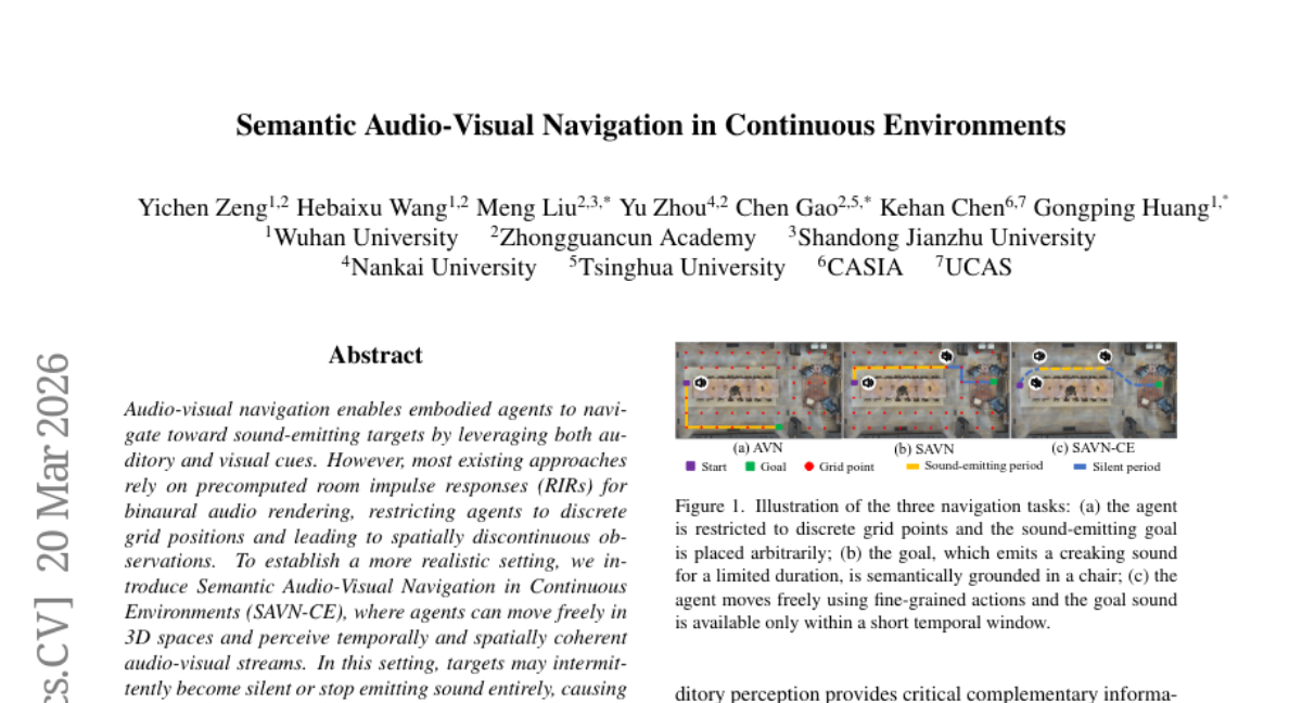 武汉大学团队首次让AI机器人在连续空间中听声辨位导航