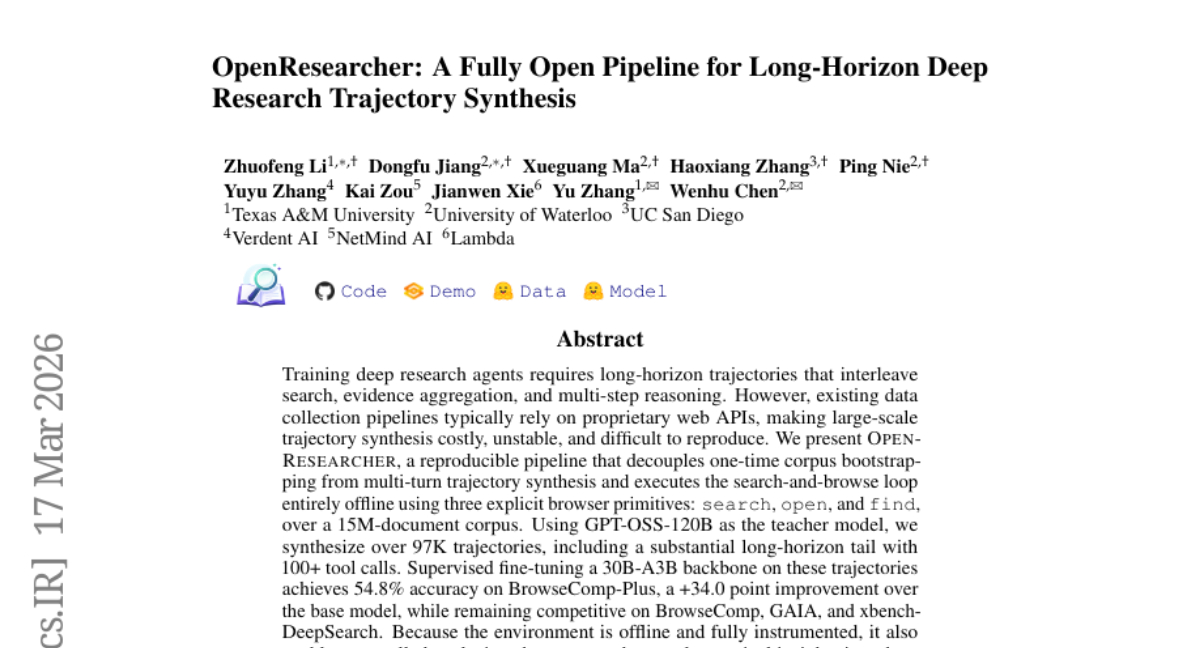 德州农工大学等团队首次实现深度研究智能体的完全开源训练