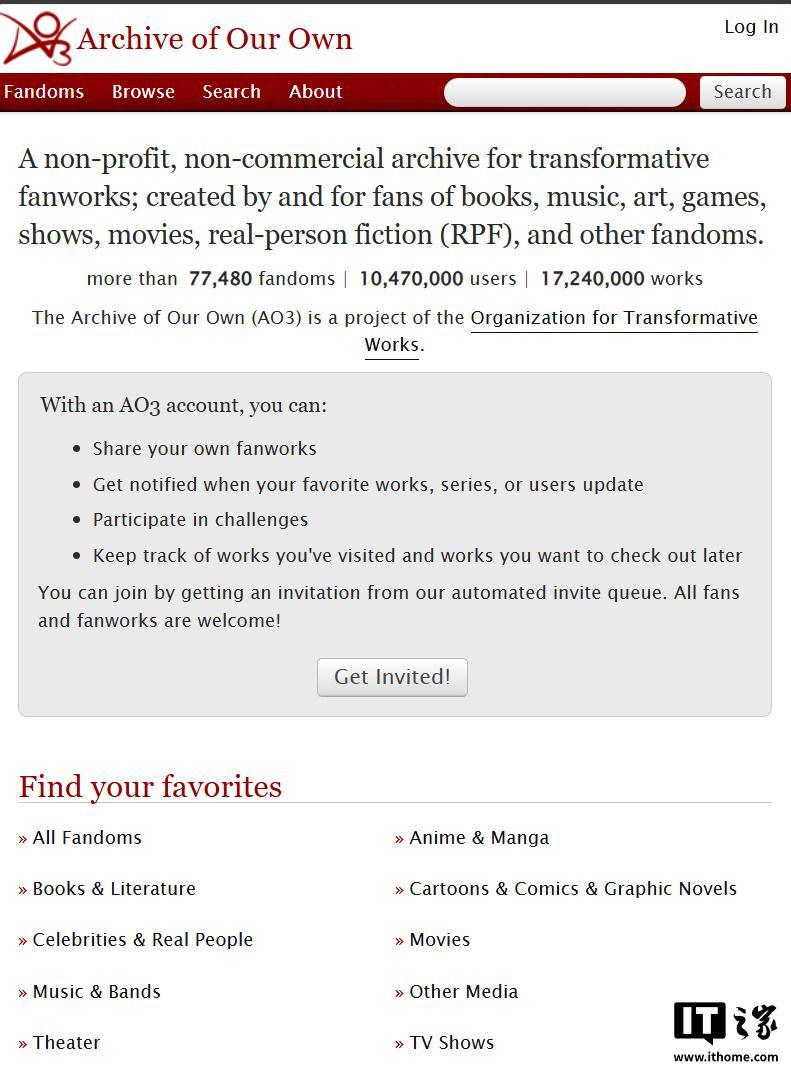 同人创作平台AO3结束Beta公测阶段，历时17年