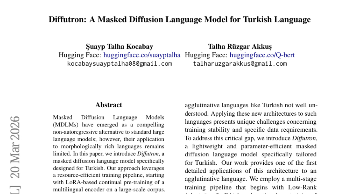 Hugging Face研究团队推出Diffutron：让土耳其语AI快速表达