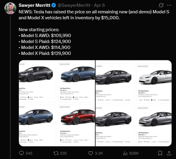 马斯克在线卖Model S/X：只有几百辆了 欲购从速！