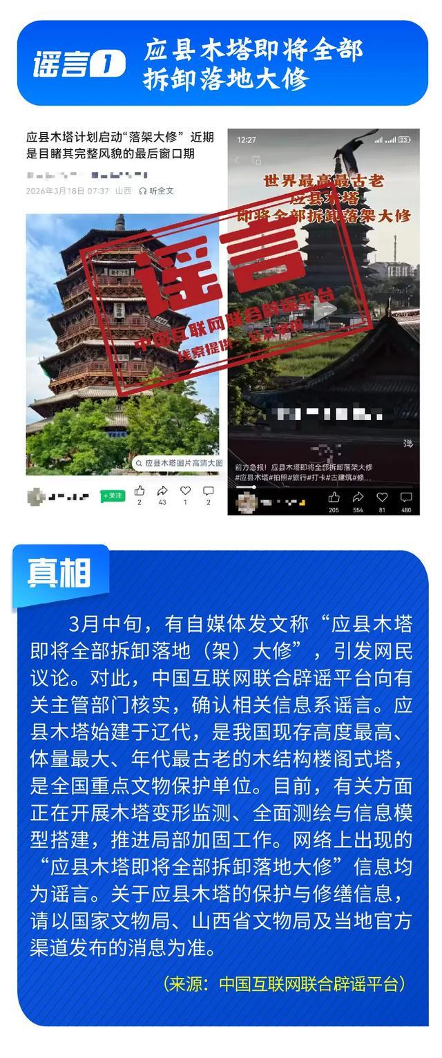 应县木塔将拆卸大修、新能源汽车开征“里程税”、用OpenClaw登录微信被刷600元……擦亮眼睛，全是假的！