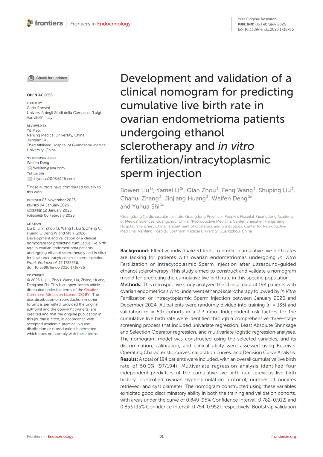 用算法破解“好孕”密码，深圳恒生医院科研成果刊登SCI