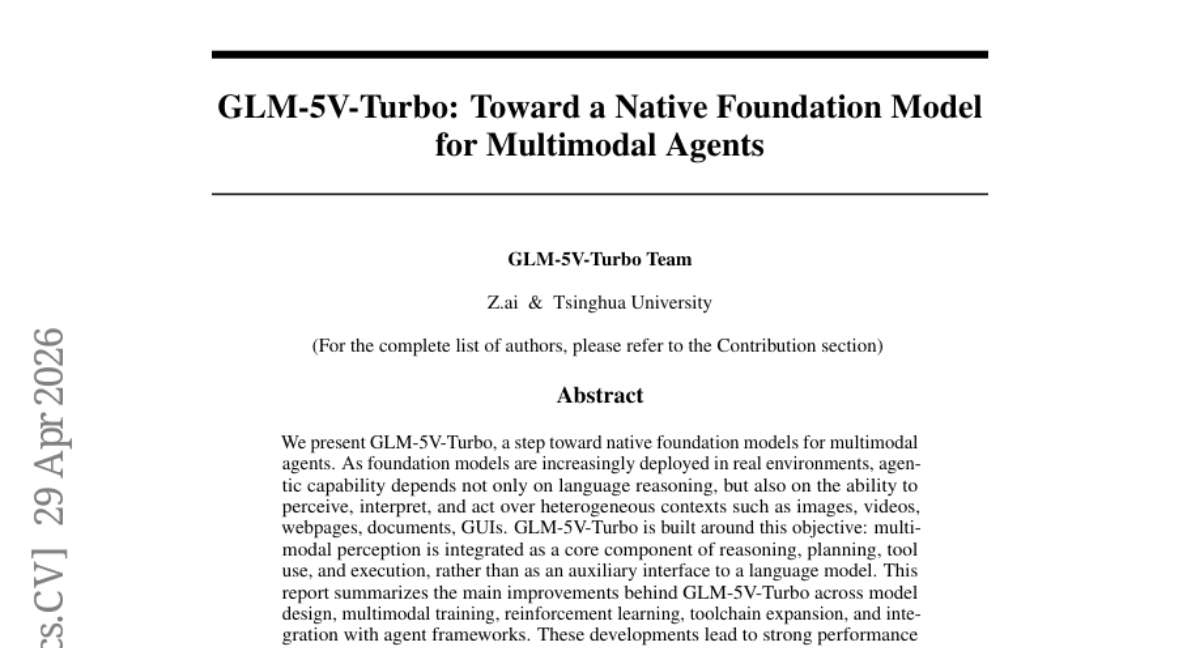 清华大学与智谱AI联手打造的"全能助手"GLM-5V-Turbo