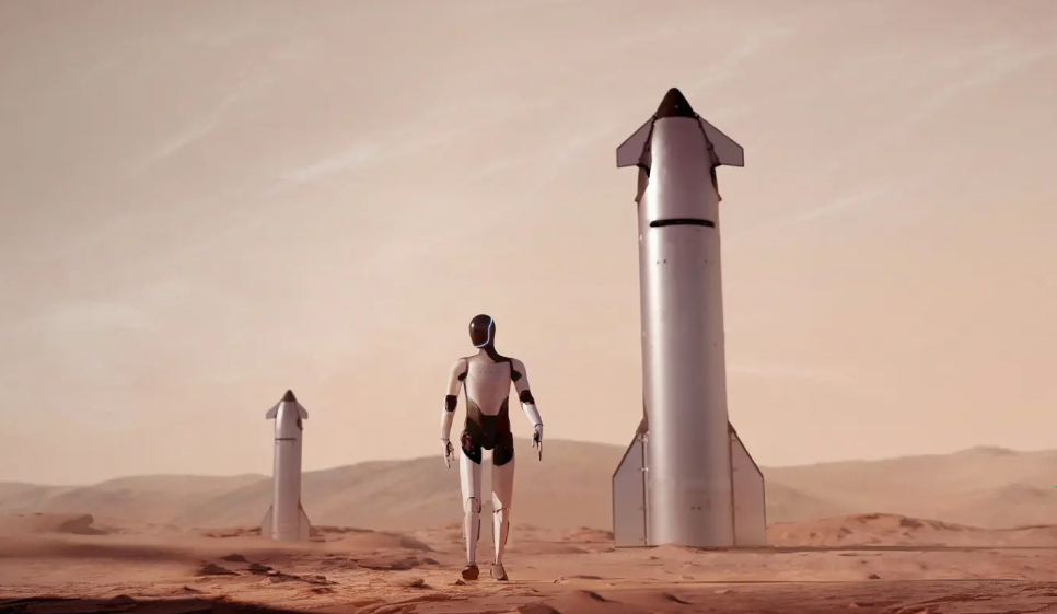 马斯克星际路线图更新，先让特斯拉机器人上月球