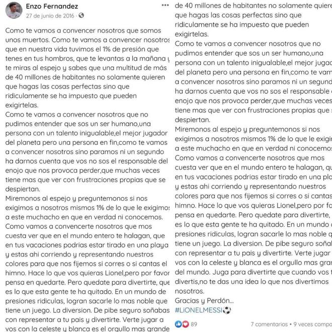 小時候恩佐為梅西寫的詩