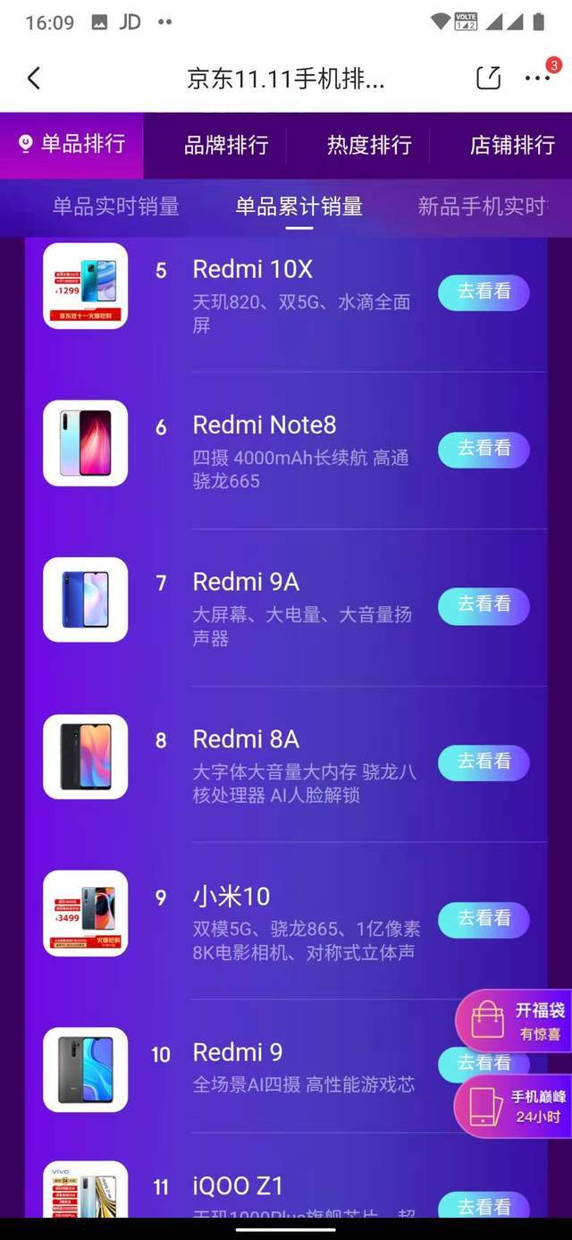 双11手机排行榜前十名：最值得购买的热门机型