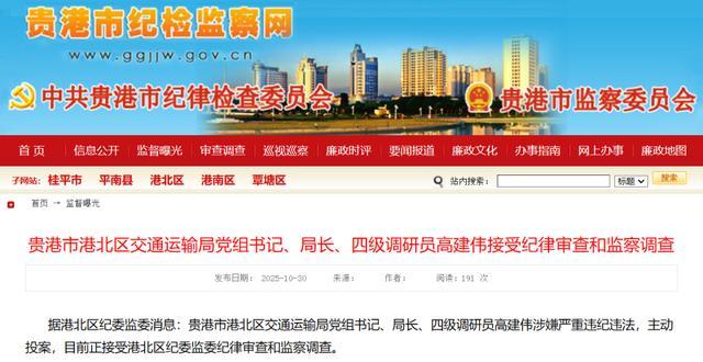 广西局长主动投案接受调查