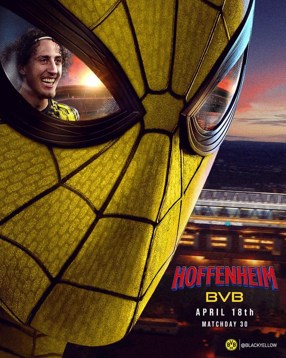 多特蒙德发布蜘蛛侠主题海报，以“崭新比赛日”迎战霍芬海姆